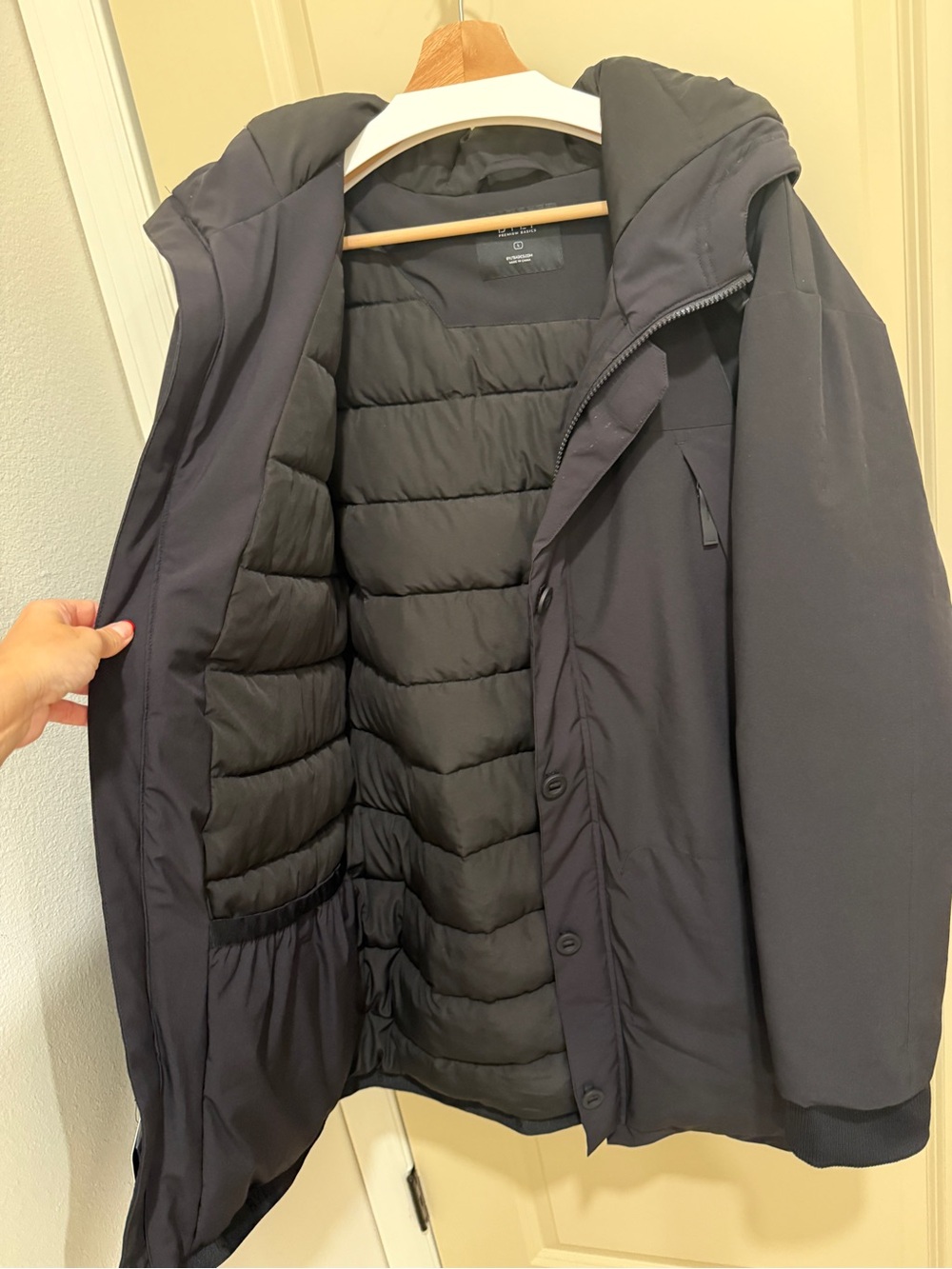 BYLT Basics Men's Large Black Hooded Parka Coat - Picture 2 of 16